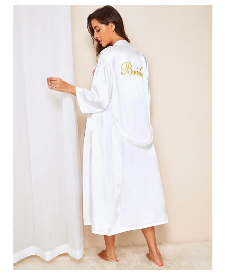 Women Sleepwear Kimono Bathrobe Gown Bride Robes