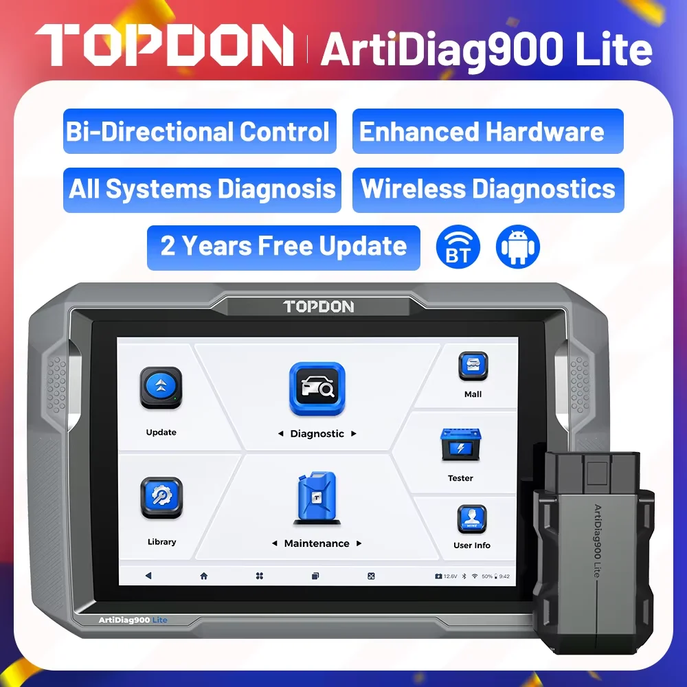 TOPDON ArtiDiag900 Lite AD900Lite OBD2 Scanner - Bi-Directional, All System, 8+ Resets, 10000mAh Battery