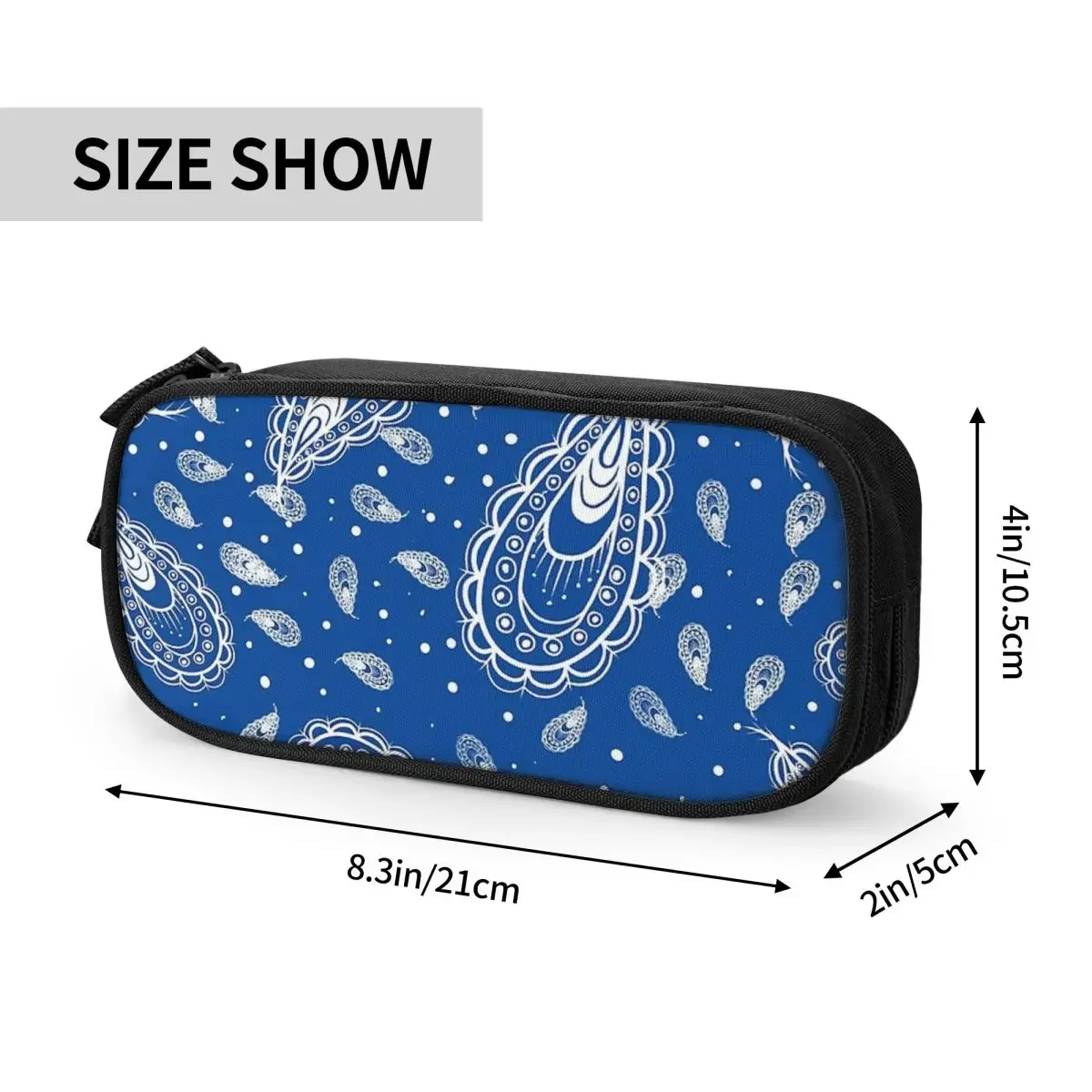 크리프 갱 스타일 페이즐리 인쇄 연필 케이스, 대용량 펜 가방, 펜 상자 연필 파우치, 남아 여아 학생 문구 학교