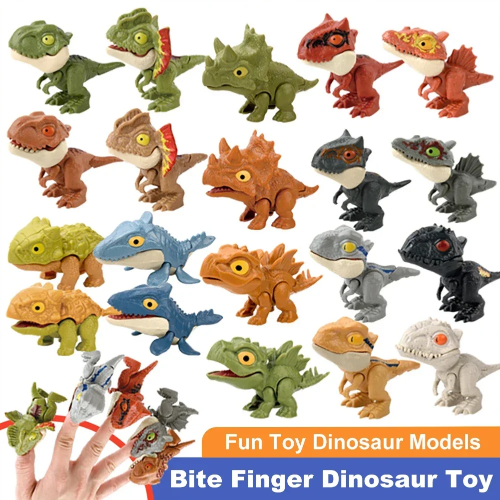 Jurassic Dinosaur Park Finger-biting Toys Snap Squad Tyrannosaurus Dino Mini Action Figure Model Fidget Toys for Children Kid 2