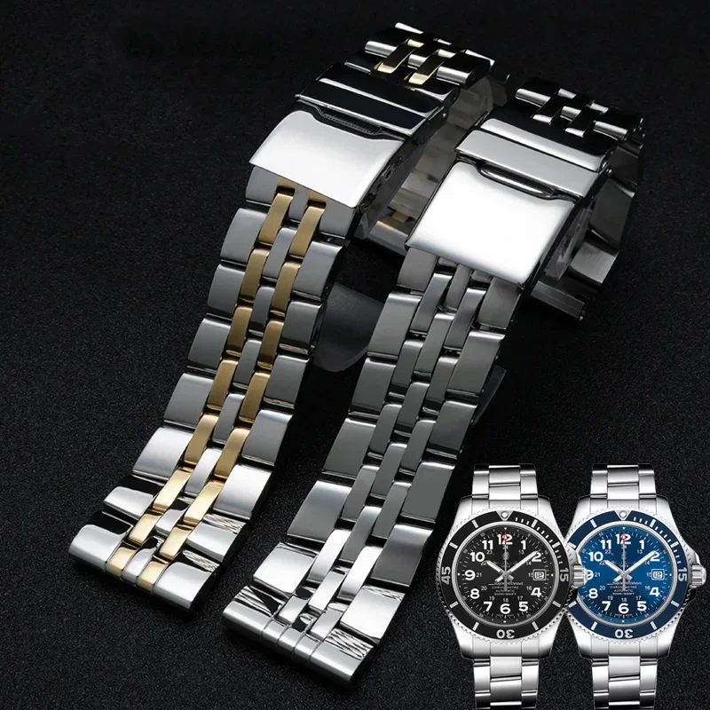 Il Cinturino È Adatto Per Breitling Acciaio Inossidabile Avenger Super Ocean Cinturino In Acciaio Sottile Da Uomo 22Mm 24Mm