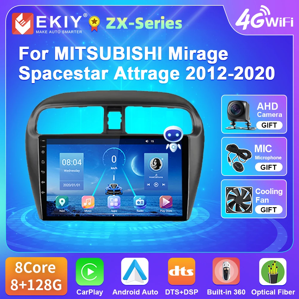 

EKIY Car Radio For MITSUBISHI Mirage Spacestar Attrage 2012-2020 Android 10 Navigation GPS Carplay 4G WIFI DSP No DVD Player