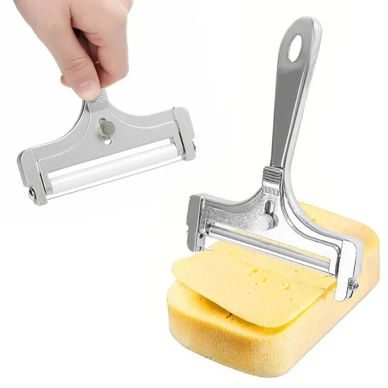 Cheese Slicer ANYOHOE with 1 Extra Stainless Steel Wire Adjustable Thickness for Soft and Semi-Hard Cheeses