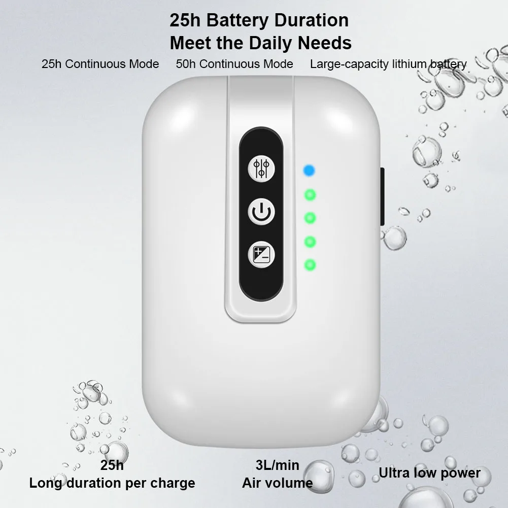 

Outdoor Fishing Oxygen Pump Rechargeable Air Pump 3L/min 2 Mode 25H/50H Duration 2Outlet Air Pump for 30-100L Aquarium Fish Tank