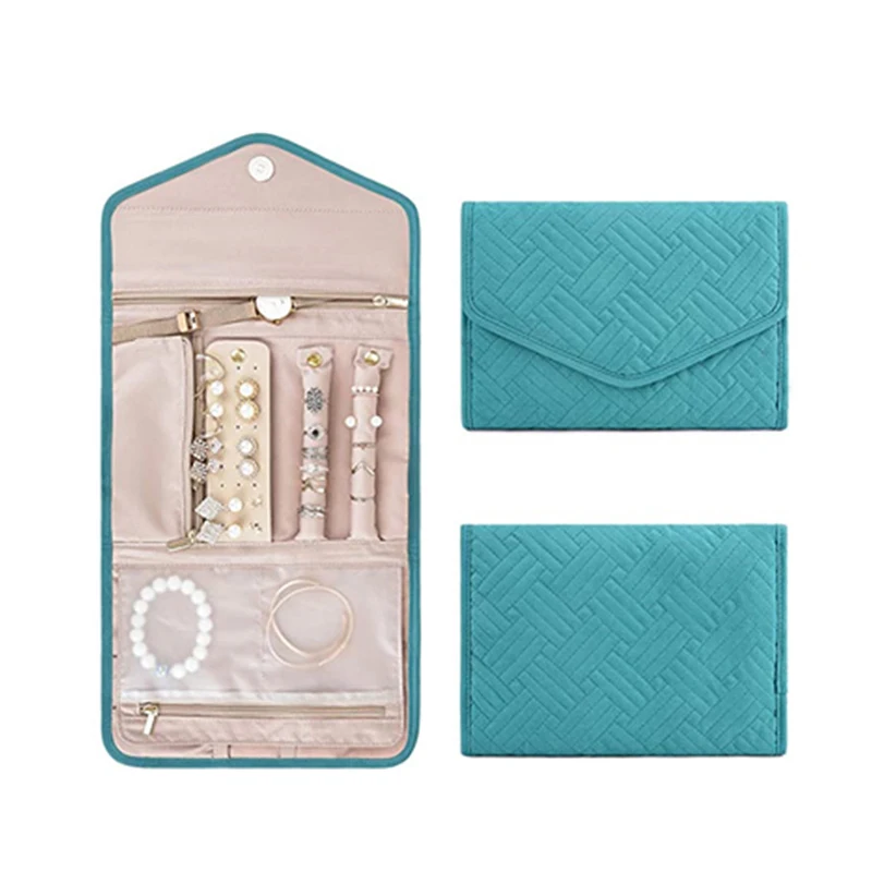 Travel-Ready Portable Jewelry Organizer: Roll & Zippered Travel-Ready Portable Jewelry Organizer: Roll & Zippered