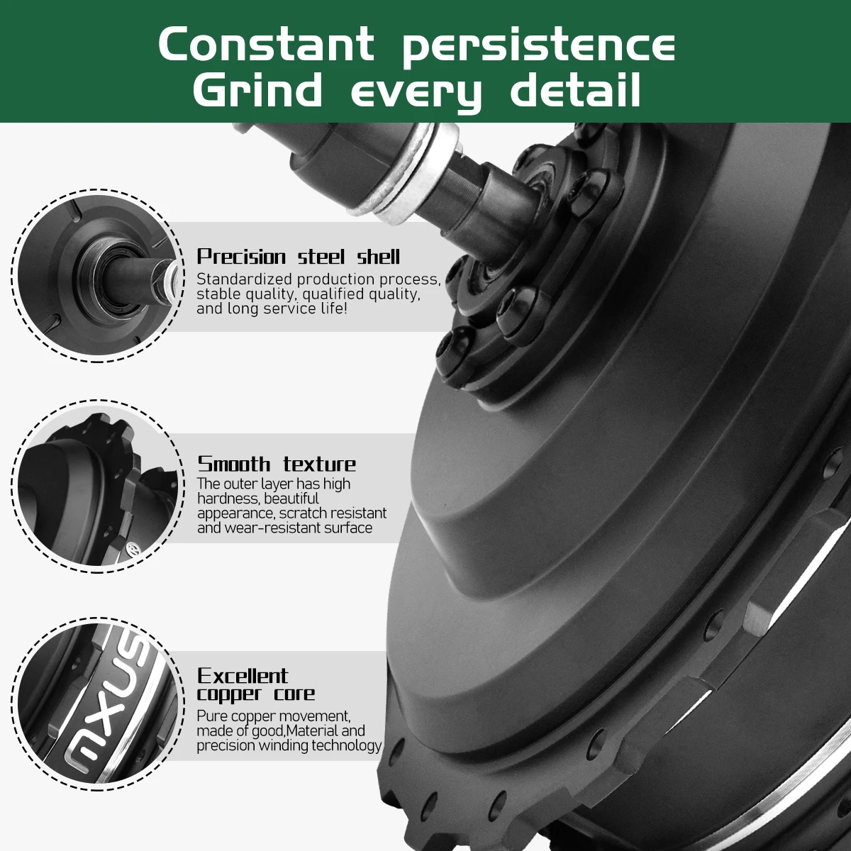 MXUS Brand Electric Bike Motor 48V 750W 1000W GDC-19/GDR-19 High Speed Brushless Gear Rear Hub Motor Wheel For Ebike Kit