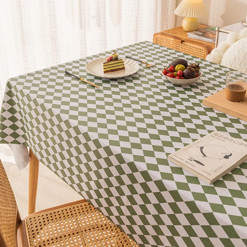 Argyle Pattern Pvc Tablecloth Waterproof Table Cover Rectangle Oilcloth On Table For Kitchen Decor Disposable Picnic Tablecloths