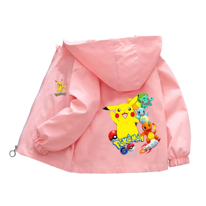 thumbnail image 1 of Abrigos de primavera para bebés y niñas, sudaderas con capucha con cremallera de dibujos animados de Super Mario, chaqueta para niños, sudadera, prendas de vestir exteriores de Pokemon para niños de 1, 1 of 5