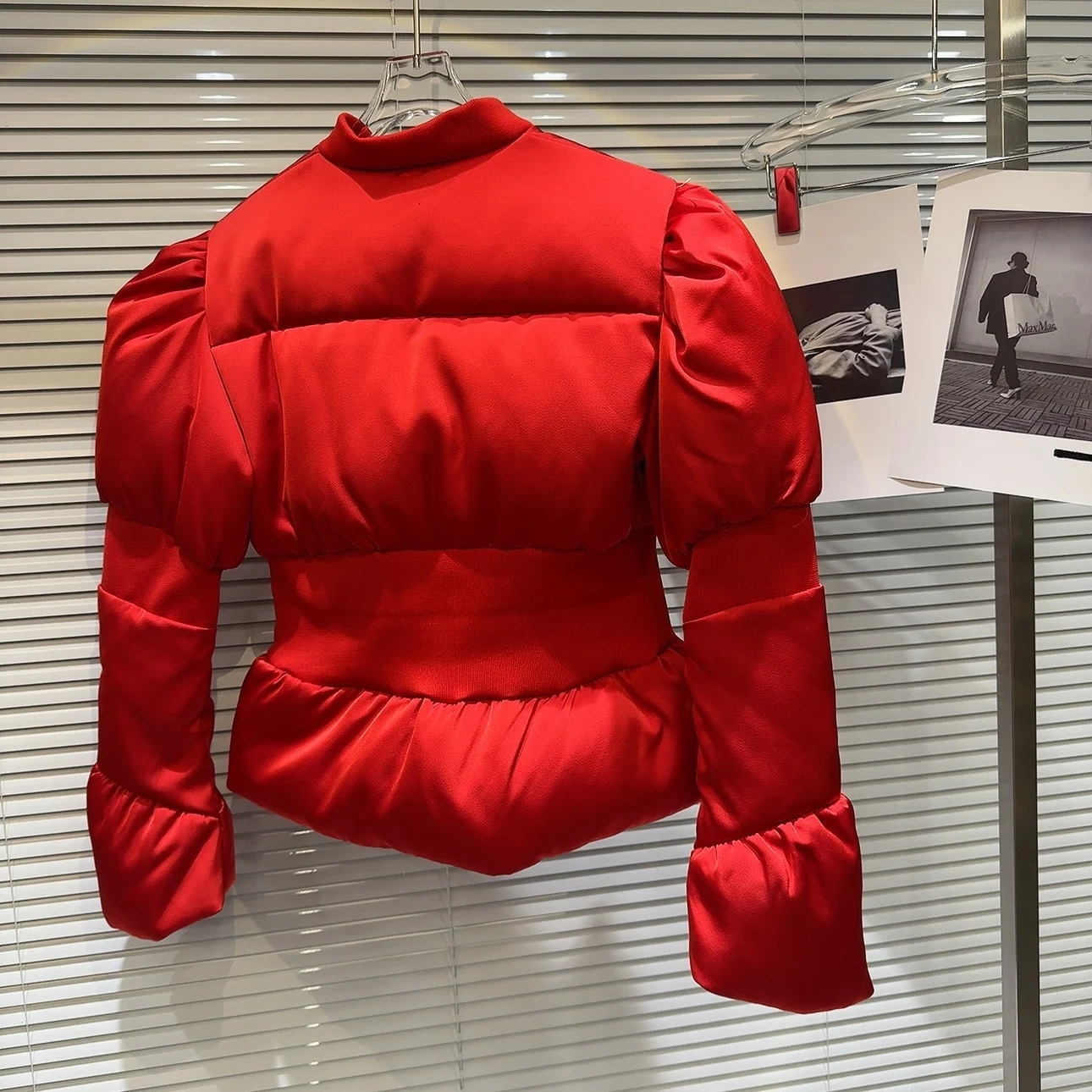 DEAT 2024 Winter New Items Fashion Women's Thread Waist Design Warm Jacket Casual Solid Color Zipper Cotton Padded Coat 11A01161