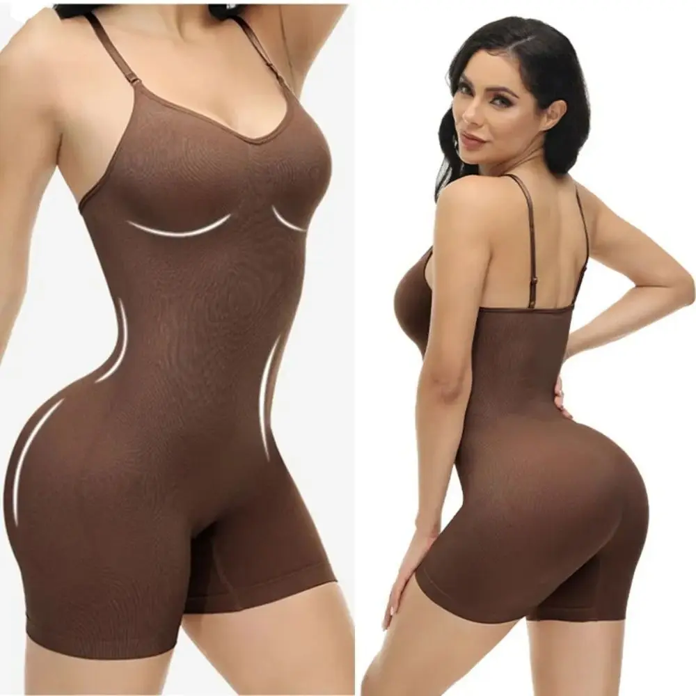 

Upgrade Fabric Bodysuit Shapers Spandex Compress Elastic Body Shaper Suits Open Crotch Compression Smooth Fitness Shapewear