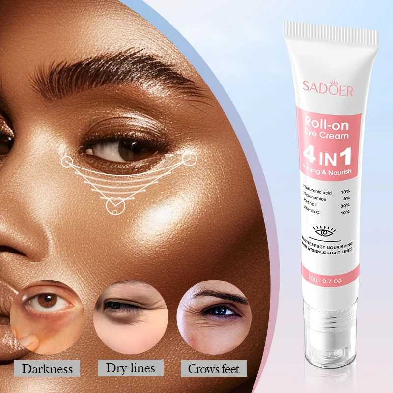 1/2/3pcs SADOER Eye Cream Retinol Nicotinamide Hyaluronic Acid Vitamin C Anti Dark Circle 4in1 Moisturizing Anti-Aging Eye Serum