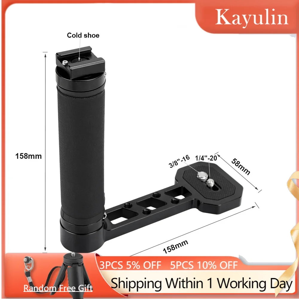 

SZRIG Universal Leather Handle L Type Side Handgrip With Shoe Mount For RoninS / Zhiyun Crane Series Handheld Stabilizer Gimbal