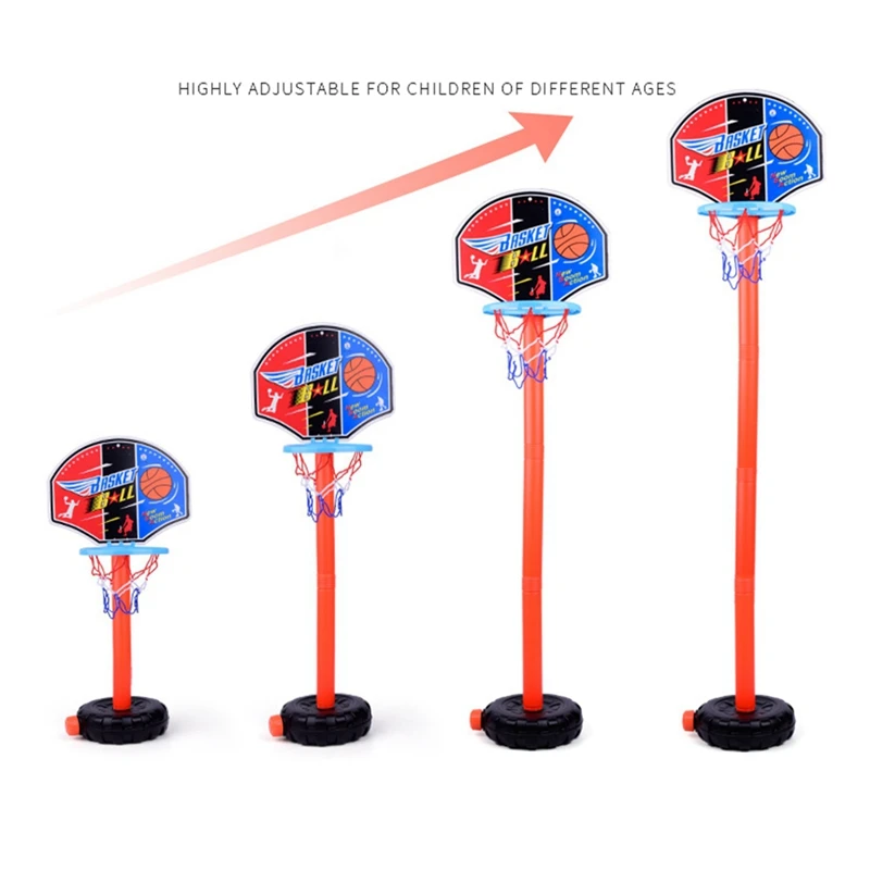 Children Basketball Playing Set Outdoor Sport Adjustable Stand Basket Holder Hoop Goal Game Mini Indoor Boy Kids Basketball Tool basketball hoop basketball stand