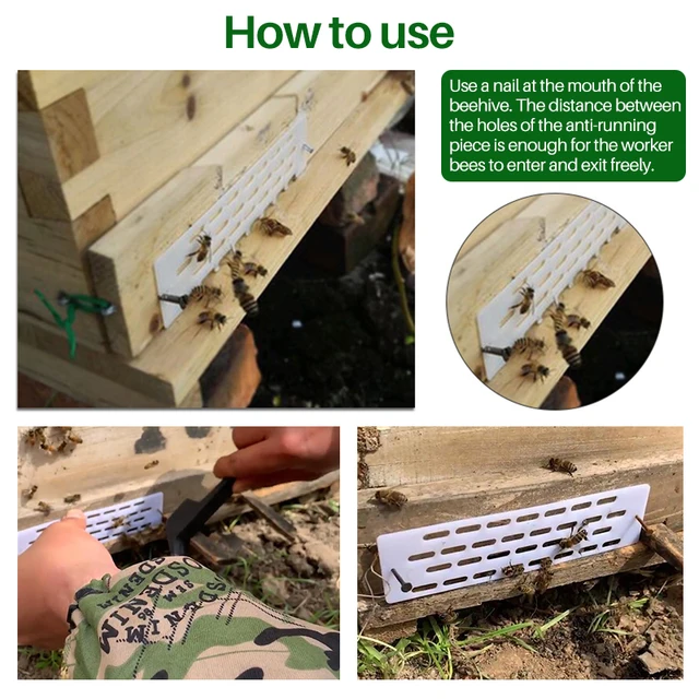 10Db Méhek Szerszám Műanyag Menekülés Elleni Légyfutásgátló Lemezek Sárga Fehér Lyukak Spacer Méhész Fészekajtó-Készletek - Image 5