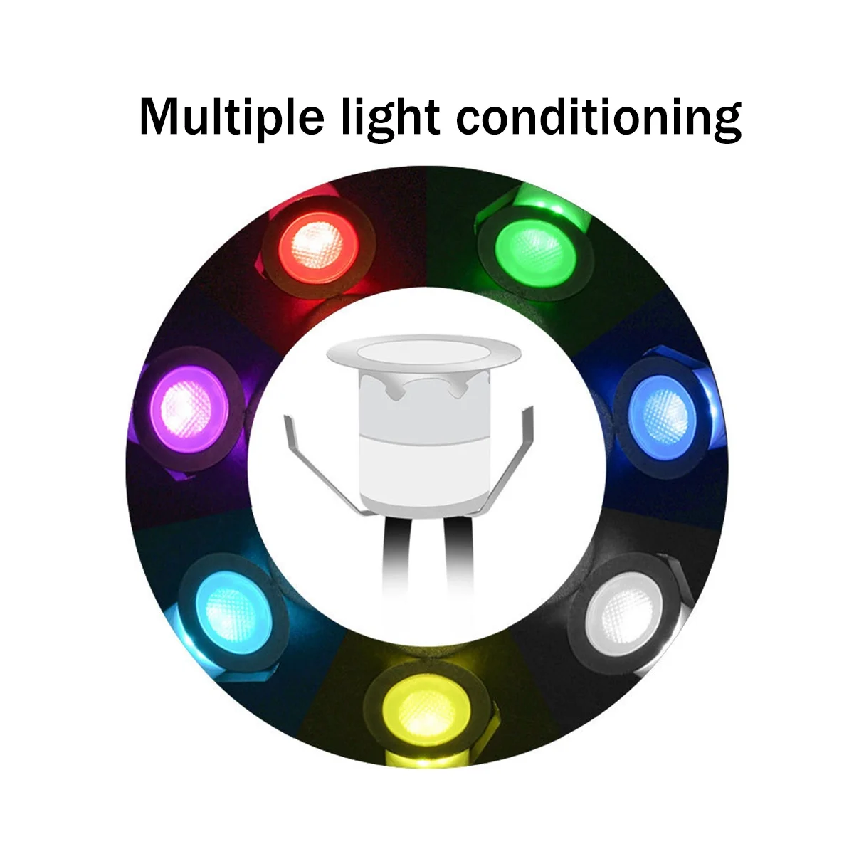 

10PCS Outdoor LED Deck Light IP67 Waterproof Recessed Stair Deck Lights RGB Buried Light Power Controller Set EU Plug