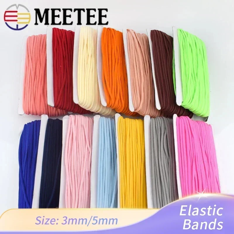 5/10M 3mm/5mm Elastic Rope Cord for Ear Hanger Strap Shoes Belt Hair Band Lace Ribbon DIY Sewing Decoration Accessories