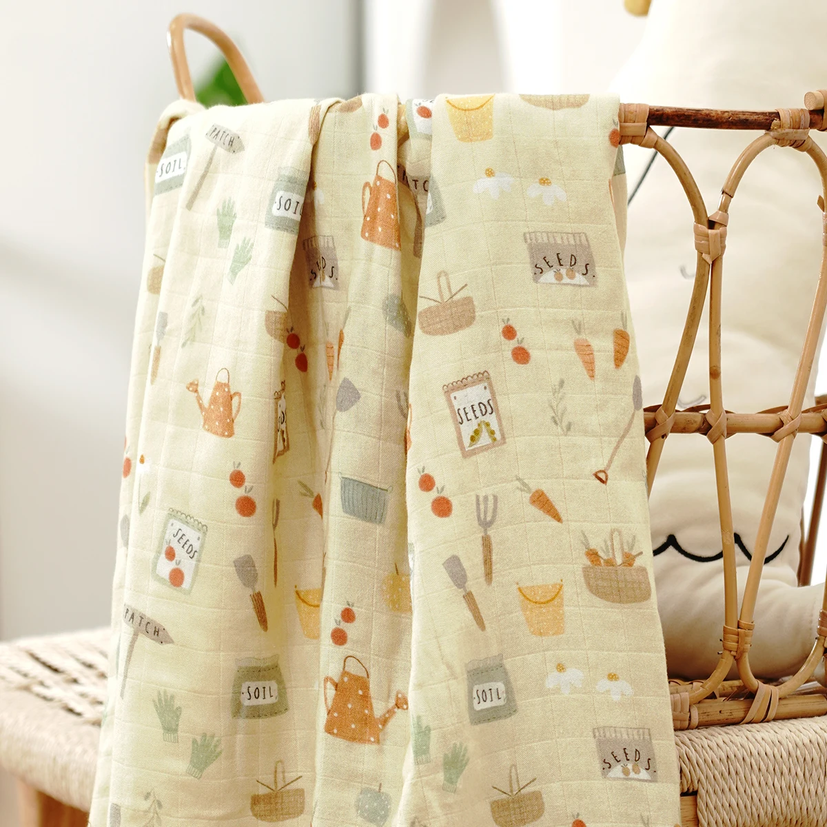 Elinfant Digital Print Bamboo Cotton Muslin Swaddle Blanket Soft Baby Bath Towel Swaddle Wrap Stroller Cover 6