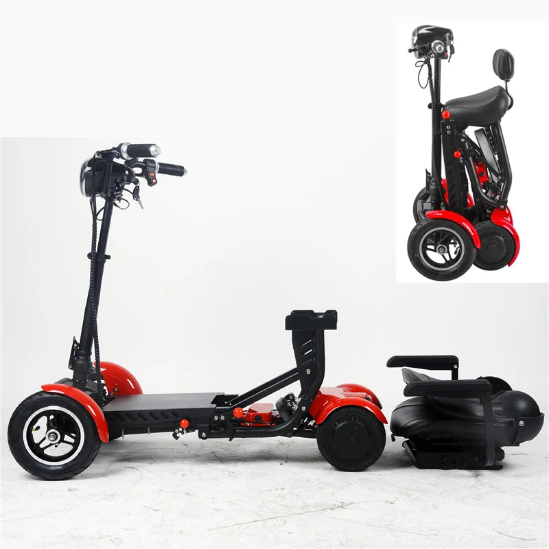 8 Inch Electric Scooter Dual Motor 250W 36V Disabled Walker Folding Mobility Scooter Electric 4 Wheels With Foldable Seats EBike