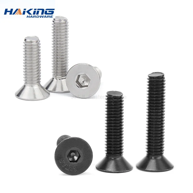 

M2 M2.5 M3 M4 M5 M6 M8 DIN7991 Stainless Steel 304 or Black Grade 10.9 Hexagon Hex Socket Flat Head Countersunk Screw