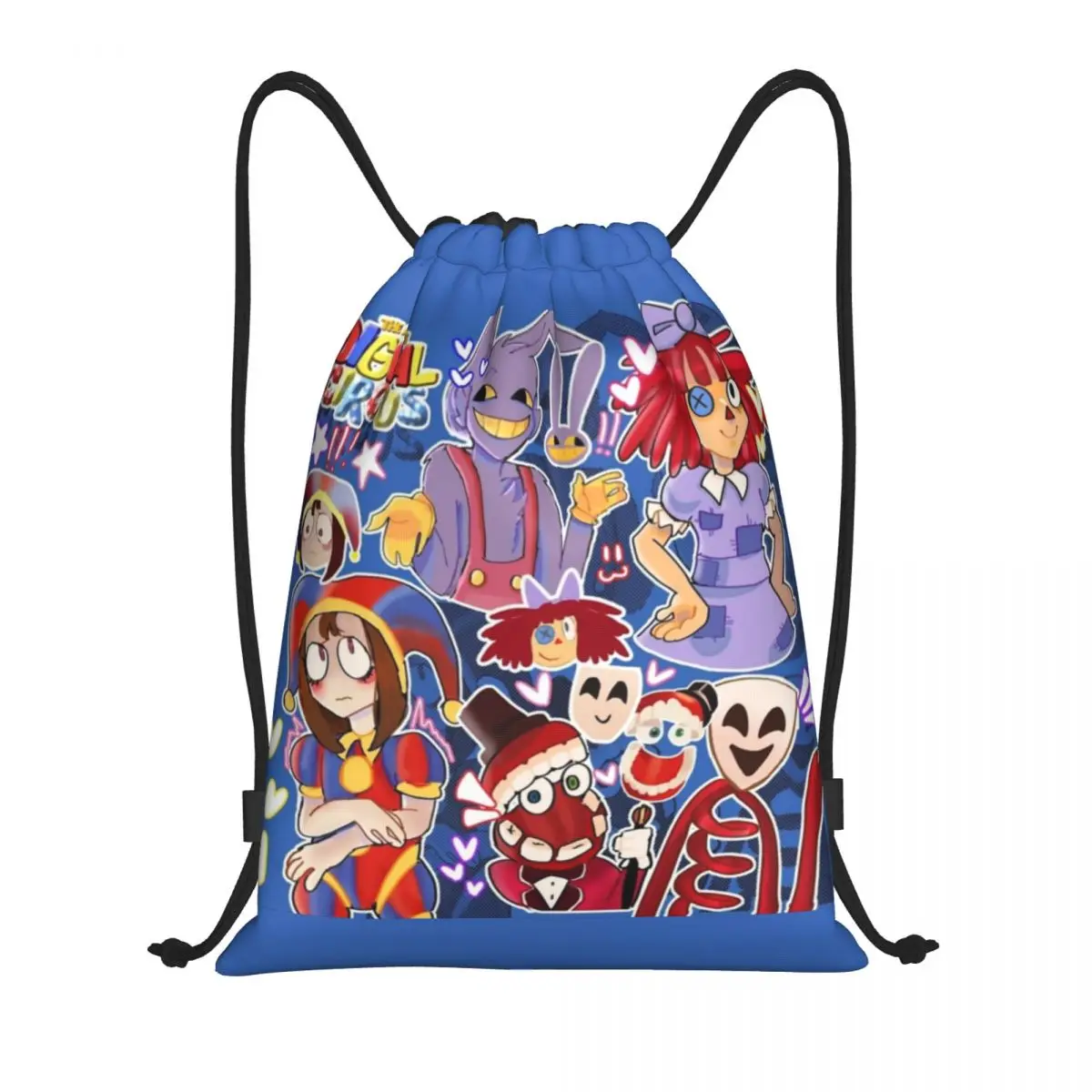 

The Amazing Digital Circus Drawstring Backpack Sports Gym Sackpack Pomni Tadc String Bag for Running
