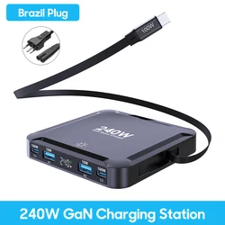 High - Power 6 - Port GaN USB - C Charger with LED Display and Fast Charging Technology - 240W Brazil Plug