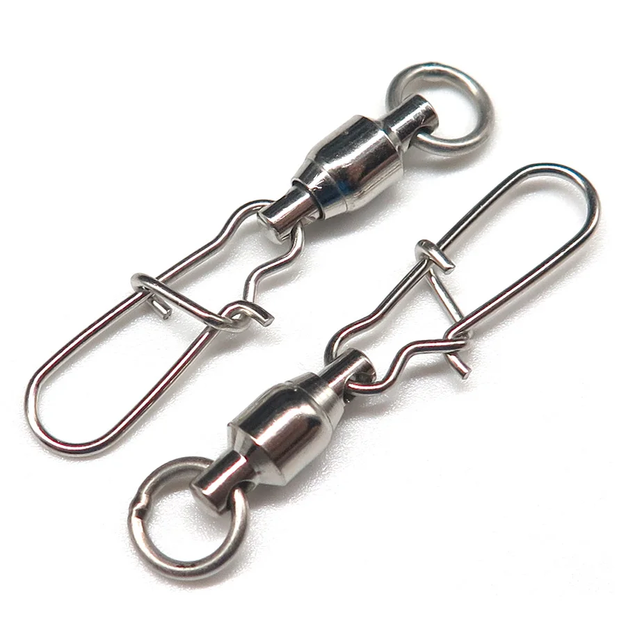 

Minfishing 20Pcs/lot Strong Ball Swivels with Sold Rings Split Ring Fishing swivel snap Connector Size 0 1 2 Fishing Accessories