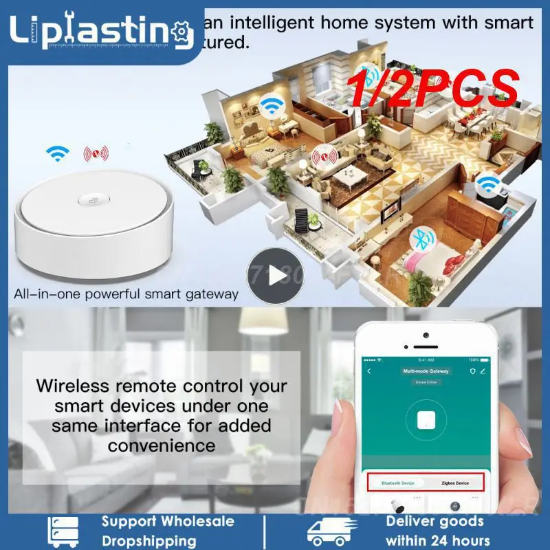 

1/2PCS Multi-mode Smart Gateway ZigBee WiFi Bluetooth Mesh Hub Work with Tuya Smart App Voice Control via Alexa Home