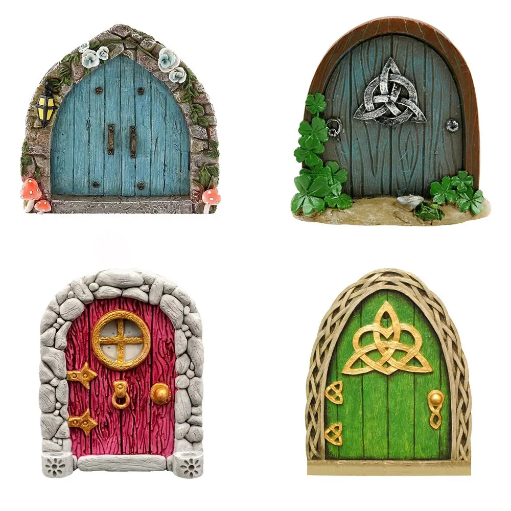 

DIY Handmade Lawn Ornament Decor Sculpture Miniature Fairy Gnome Garden Decor Wooden Windows Trees Decoration