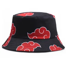 

Akatsuki Anime Ninja Outdoor Sunscreen Bucket Hat Men's Hat Japanese Art Cartoon Print Cloud Fisherman Hat Women's Hat Basin Hat