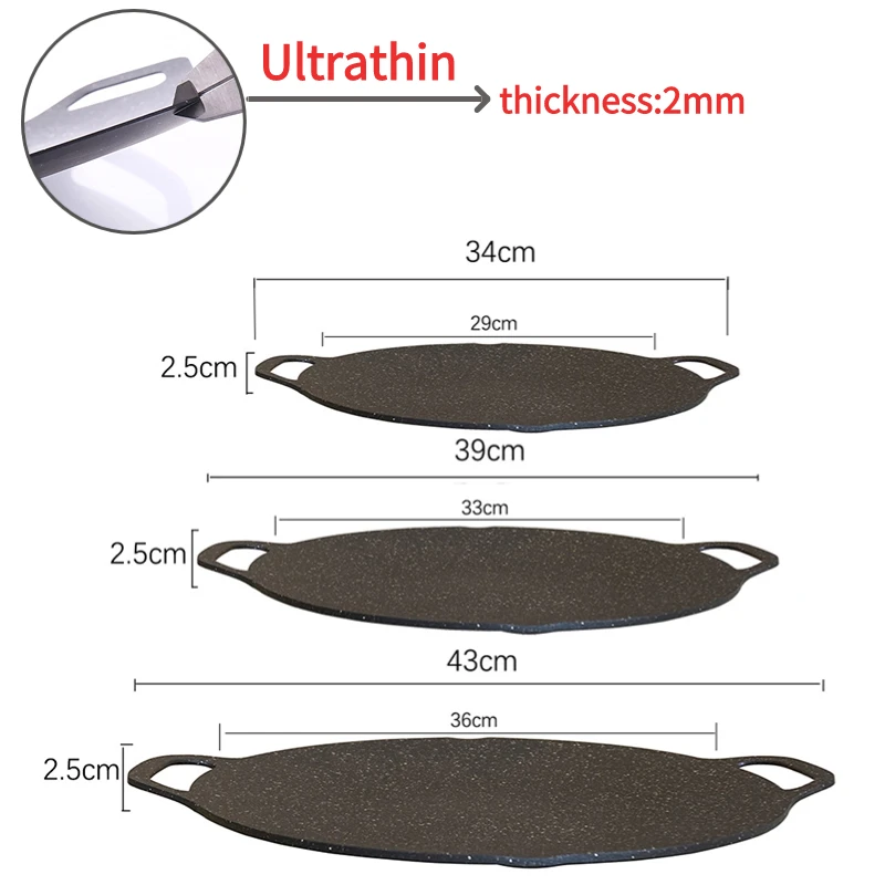 Piastra Per Grigliare Da Campeggio - 450x240mm, Antiaderente, Per Fornelli A Gas, Bistecche, Verdure, Facile Da Pulire - Foto 5