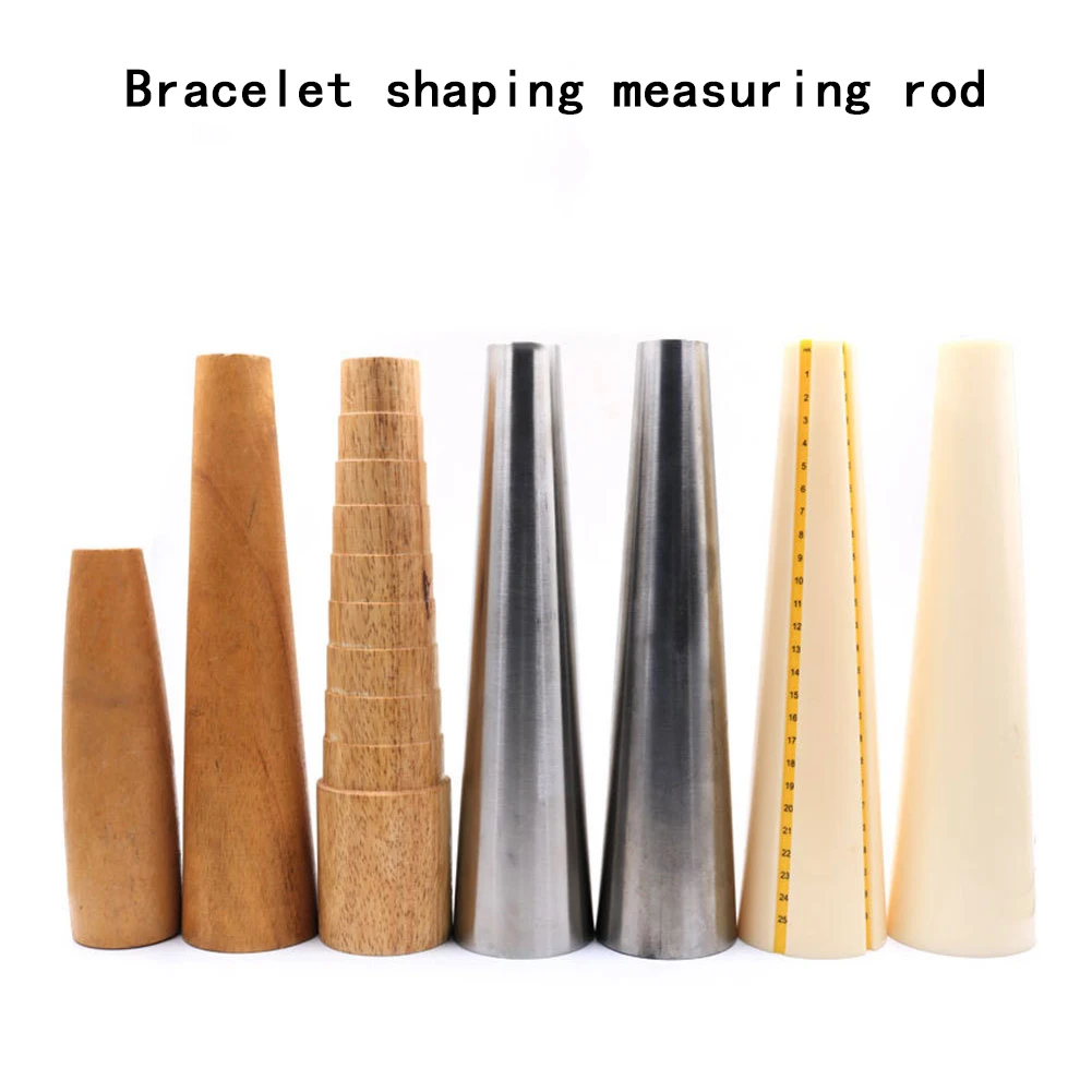 StainlessSteelRigidPlasticWoodenStepBraceletMandrelSizerAdjustBangleSizingWire