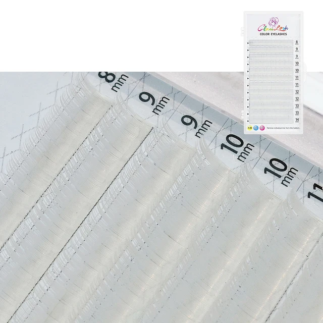 GLAMLASH Gradient Red Green Blue Purple Color Eyelash Extension Individual Faux Mink Ombre False Eye colored Lashes Makeup Tool White