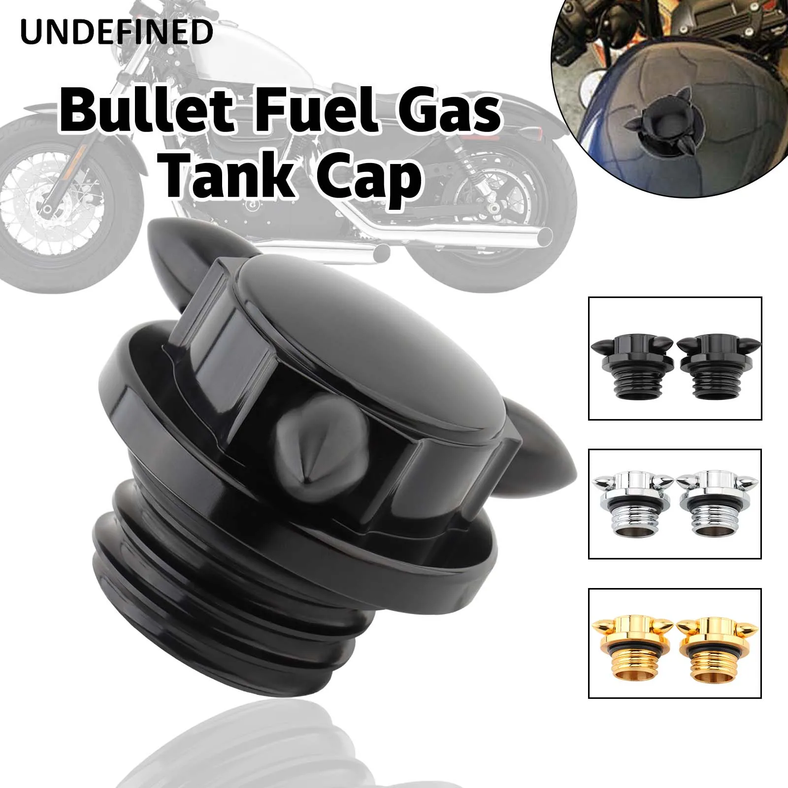 Motorcycle Vented Gas Tank Cap With King Crown Design - Right-Hand Threads For Harley Models