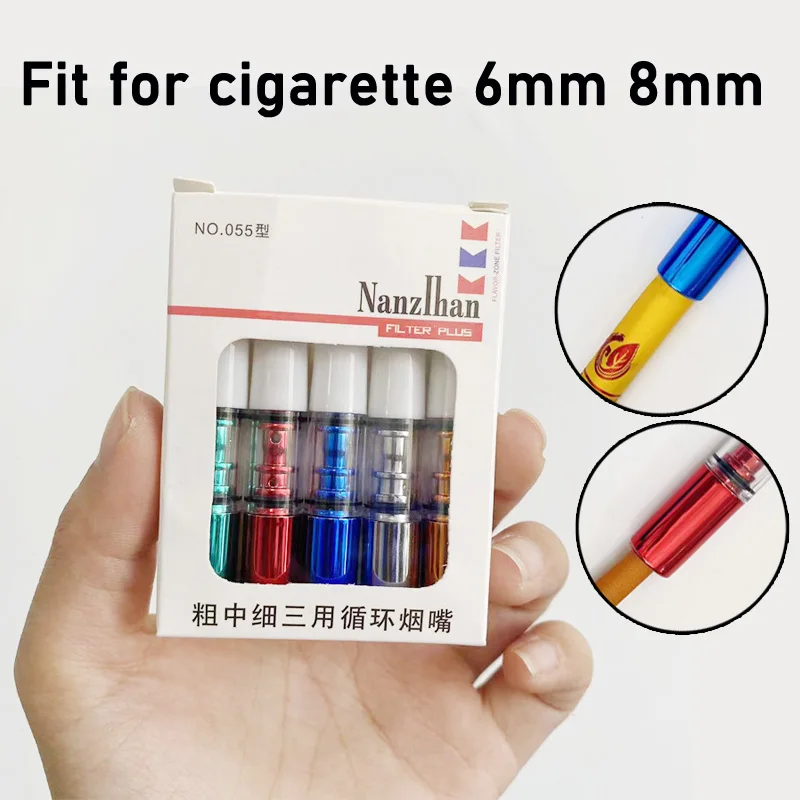 

5Pcs/Set Popular Tobacco Filter Microfilter Portable Cigarette Mouthpiece dual use Reducing Tar Hookah Pipe Classic Smoking Tool