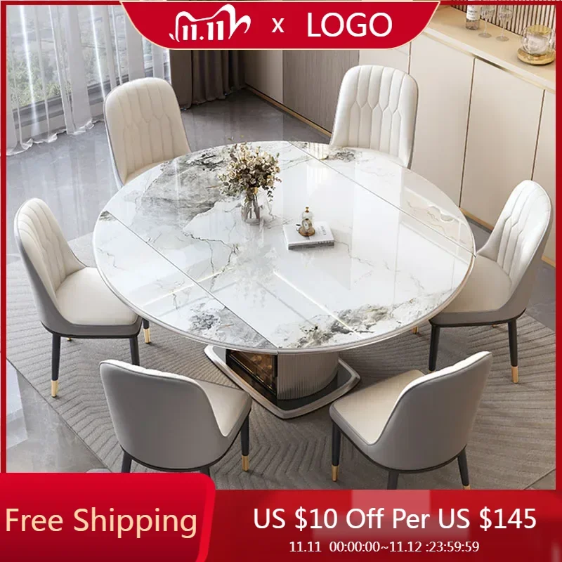 Extension Dining Table Modern Living Organiser Luxury Dining Table Chaire Round mesa plegable Furniture