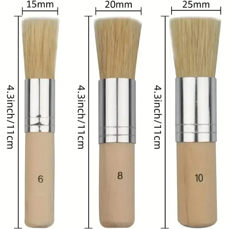 Wooden Handle Bristle Paint Brushes for Watercolor Oil Acrylic Art