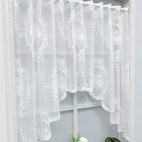Nordic lace window screen curtain partition pull curtain white embroidered door curtain coffee curtain  home decoration 2