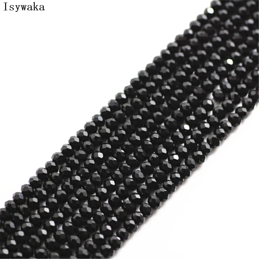 Ink Blue Faceted Crystal Glass Rondelle Beads for Jewelry Making - 170pcs, 2mm