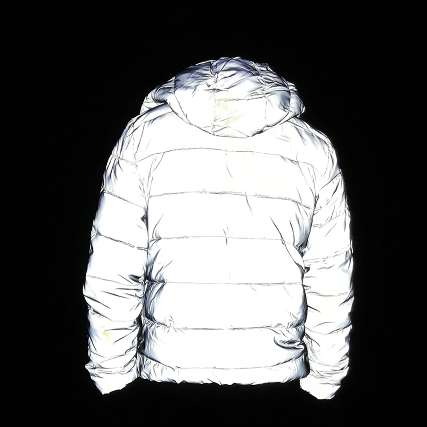 Thermal-Insulated Reflective Parka Jacket Unisex Winter Coat Detachable Hood Night Commuting Safety Outerwear Cycling Outdoor