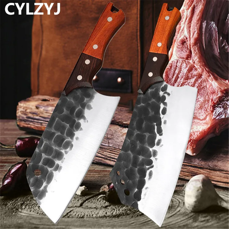 

Handmade Forging Knife Cutting Slicing Knives Household Stainless Steel Chefs Vegetable And Meat Cutting Bone Chopping Knife