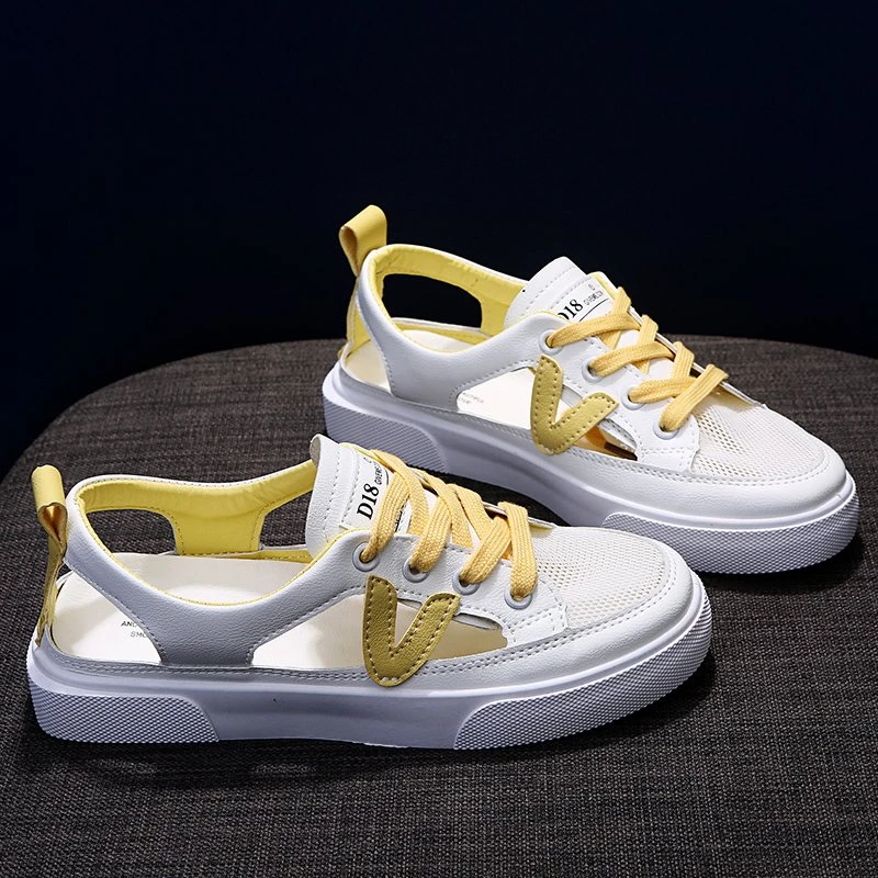 Women's Vulcanized Shoes New Luxury Designer Lace Up Sandals Outdoor Comfortable Casual Shoes Breathable Casual Mesh Shoes