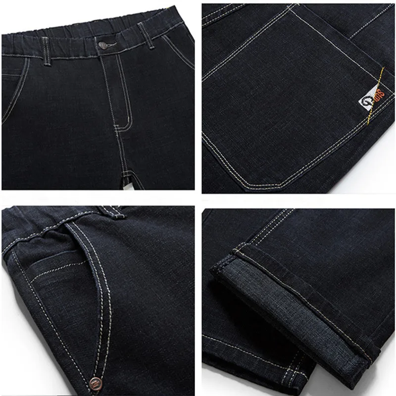 High Waisted Plus Size 200KG Jeans Men Big Size Ropa Talla 56 48 52 Thick Trousers Plus Loose Black Elastic Straight Denim Pants 5