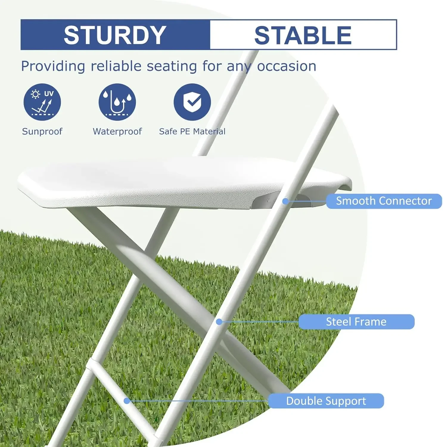 20-Pack Lightweight Folding Event Chairs 4