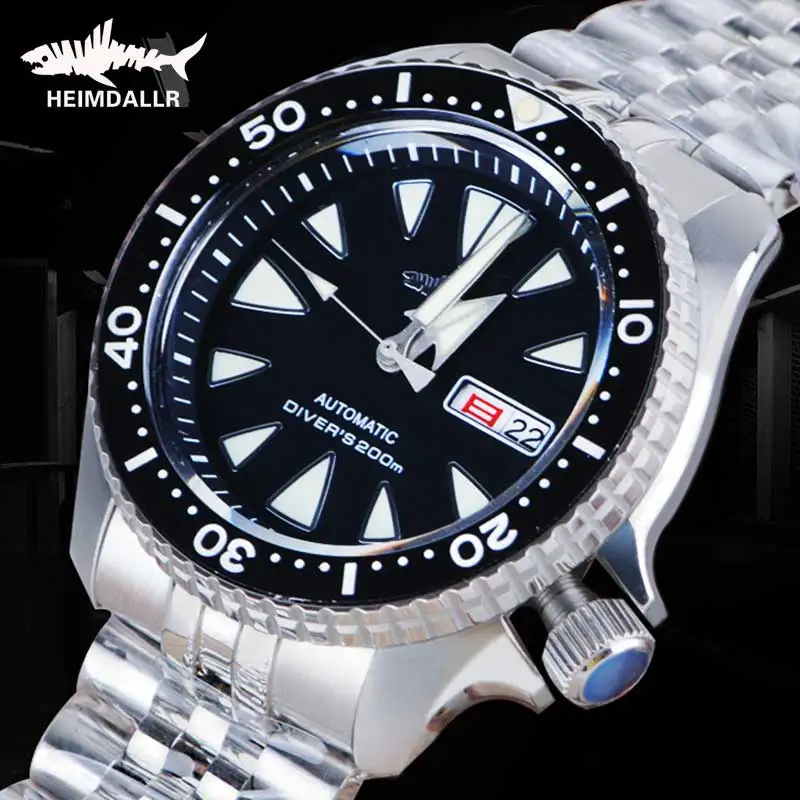 

Heimdallr Sharkey Diver Watch 20ATM Water Resistant Sapphire Crystal C3 Luminous Dial NH36 Automatic Mechanical Steel Bracelet