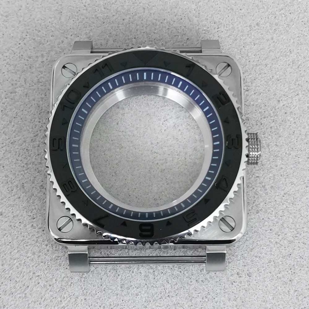 

GEERVO New 42mm NH35 Watch Case Square Stainless Steel Sapphire Crystal For NH36 Movement Deep Blue Shadow 100m Waterproof