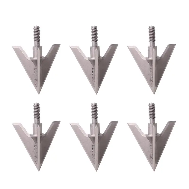 Archery Arrowhead 3Blade Fixed Broadheads Screw Thread 100Grain Stainless Steel Filed Points Hunting Shooting Arrow Accessories