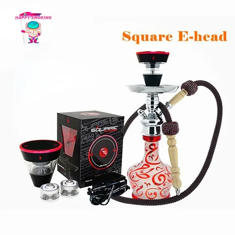 HAPPY Square E-Head Electronic Hookah Bowl Rechargeable Glass Shisha Charcoal Holder for Chicha Sheesha Narguile Accessories