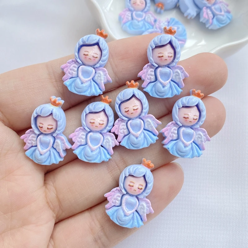 10/20 Stück Resin Kawaii Cartoon Angel Girl Flatback Stone Interior Princess Fairy Figures Plakboek Diy Accessoires Ambachten – Detail 9