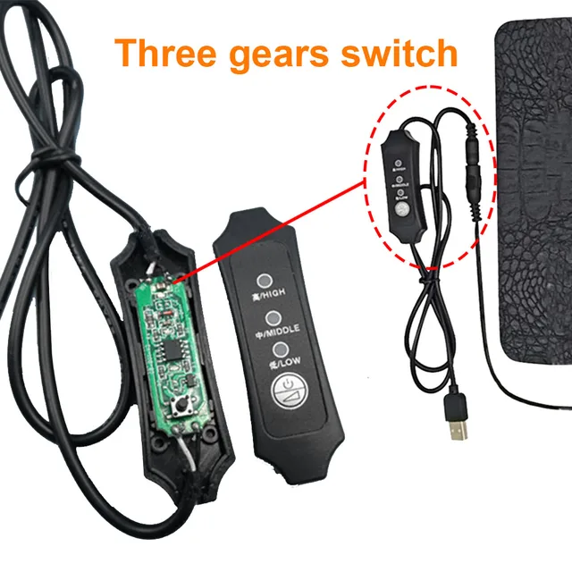 Pet Heating Pad Terrarium Reptile Heat Mat USB Electric Blanket Heater 3 Gear Adjustable Temperature Controller Incubator Mat 6