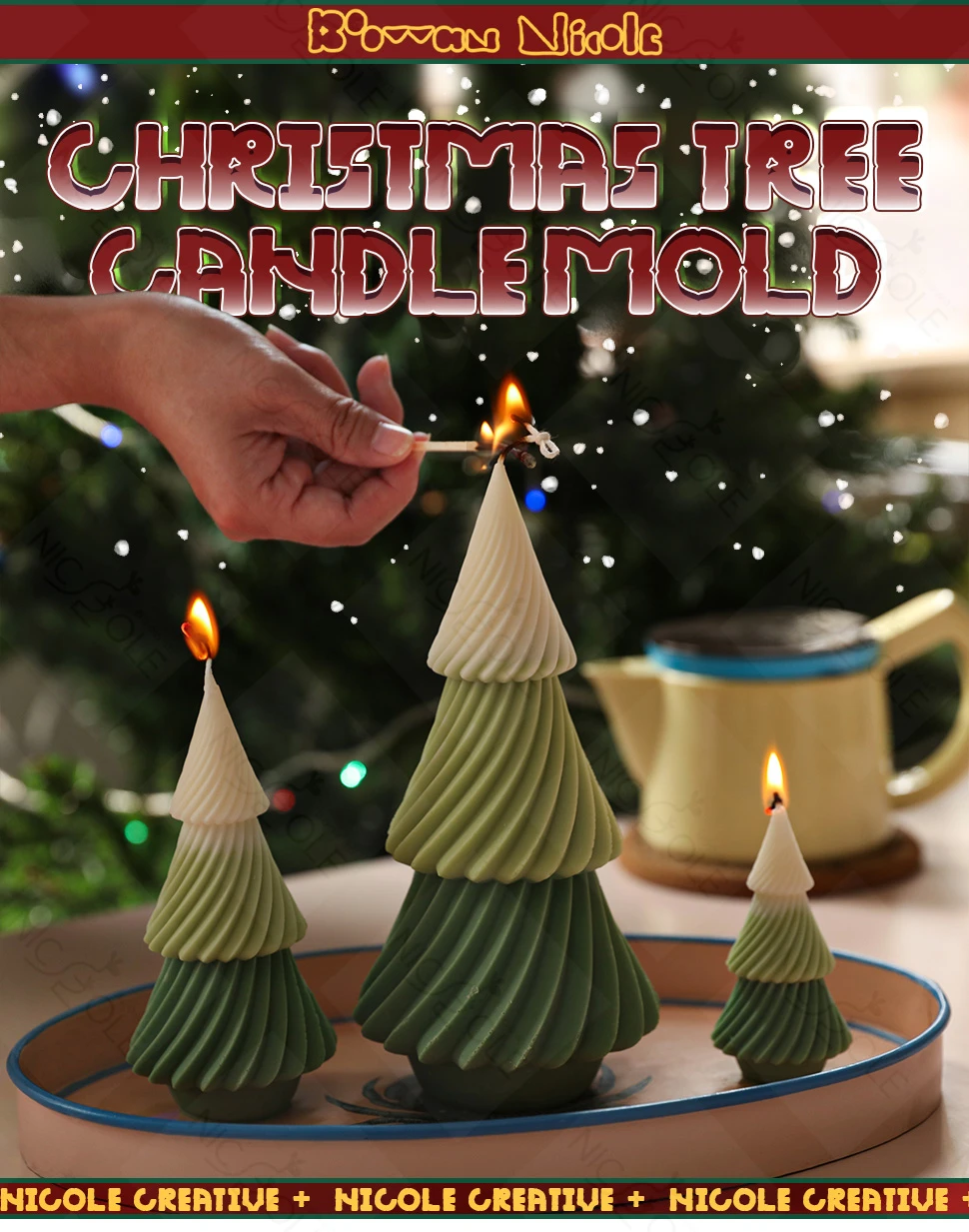 Description Picture 2 of itemChristmas Tree Silicone Candle Mold DIY Scented Candle Making Handmade Aromath Soap Plaster Mould Home Decor Craft Gift